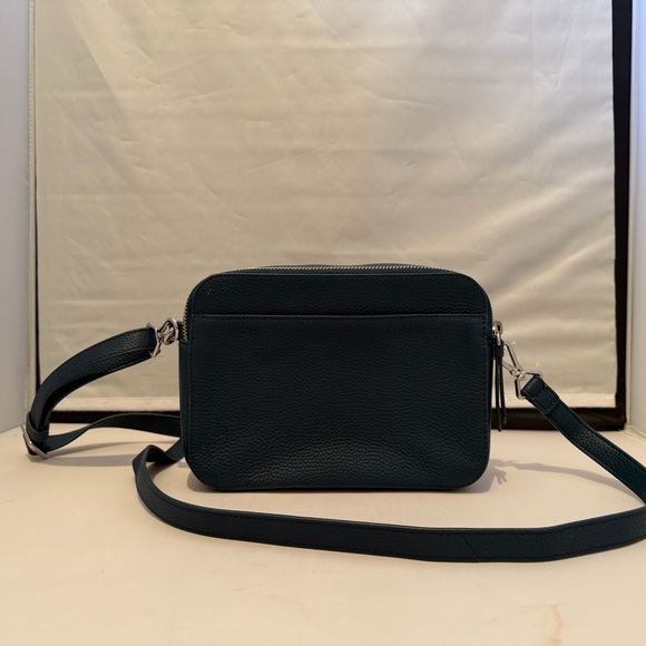 Vera Bradley Pebbled Leather Double Zip Mini Crossbody Teal Blue New With Tags - Picture 4 of 11